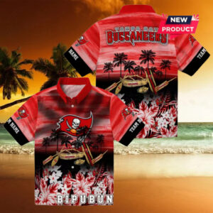 Tampa Bay Buccaneers Tropical Canoe Hawaiian Shirt