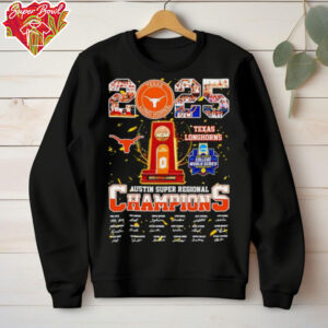 Texas Longhorns 2025 Austin Super Regional Champions signatures shirt