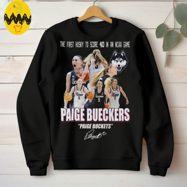 The First Huskt To Score 40 In An NCAA Game Paige Bueckers Signature Unisex T Shirt