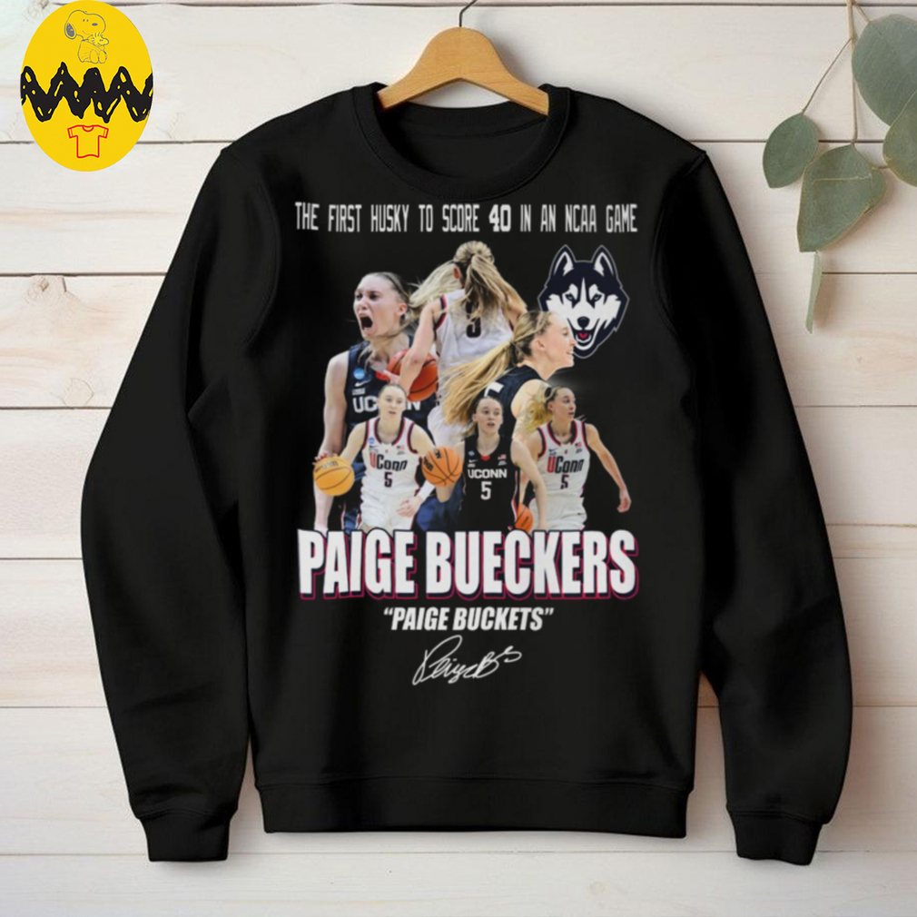 The First Huskt To Score 40 In An NCAA Game Paige Bueckers Signature Unisex T Shirt The First Huskt To Score 40 In An NCAA Game Paige Bueckers Signature Unisex T Shirt