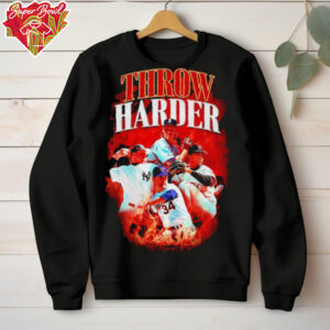 Throw Harder baseball graphic shirt