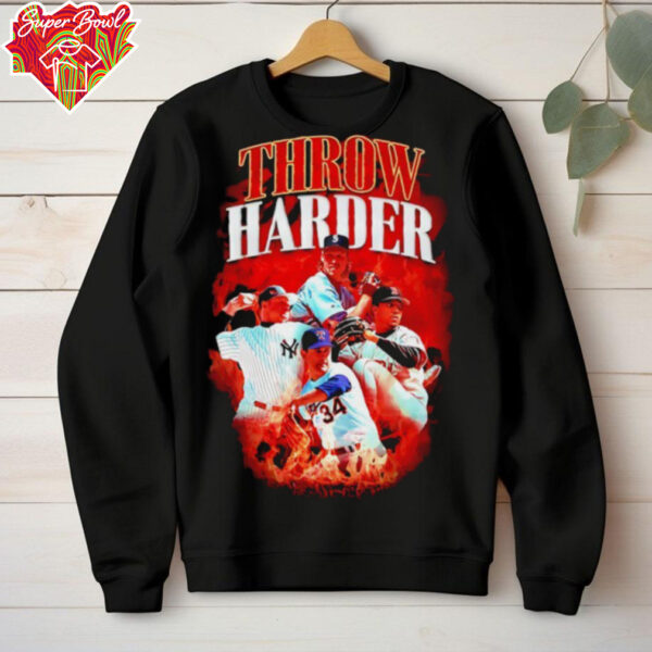 Throw Harder baseball graphic shirt