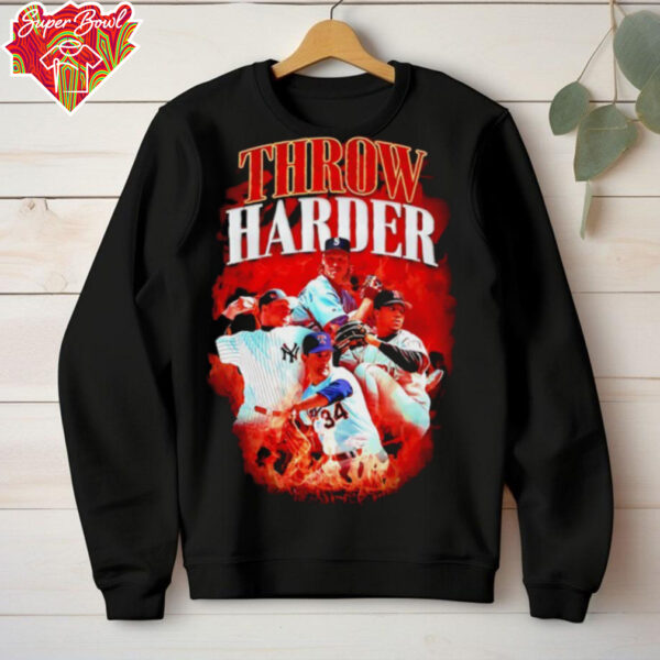 Throw Harder baseball graphic shirt