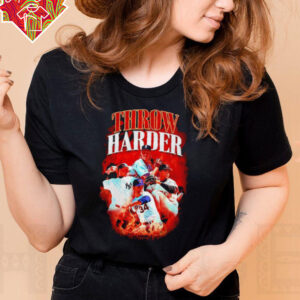 Throw Harder baseball graphic shirt