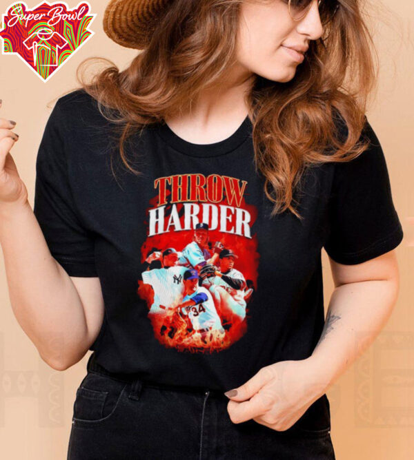 Throw Harder baseball graphic shirt