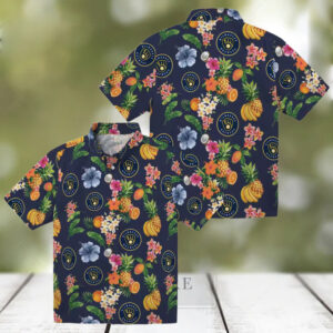 Tropical Navy Blue Milwaukee Brewers Hawaiian Shirt   Summer Floral & Fruit Button Up Top