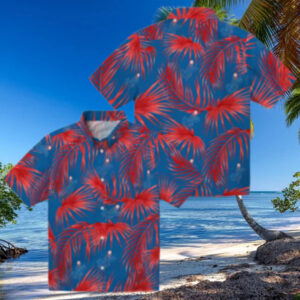 Tropical Palm Leaf Dodgers Hawaiian Shirt   Official MLB Summer Apparel