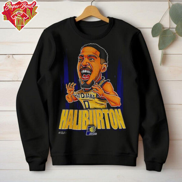 Tyrese Haliburton Indiana Pacers NBA Basketball big head cartoon shirt