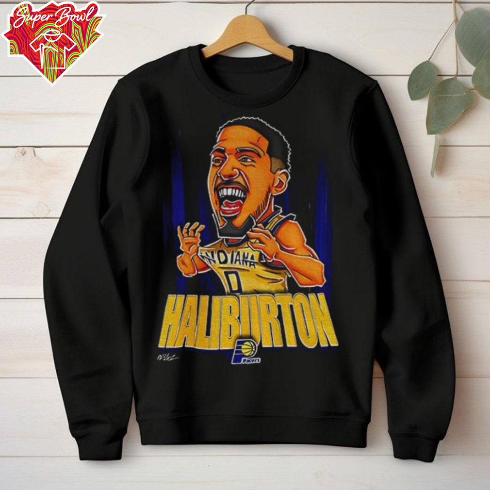 Tyrese Haliburton Indiana Pacers NBA Basketball big head cartoon shirt Tyrese Haliburton Indiana Pacers NBA Basketball big head cartoon shirt