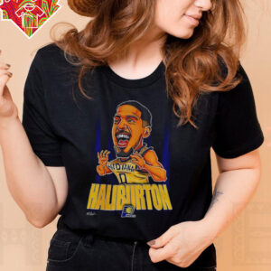 Tyrese Haliburton Indiana Pacers NBA Basketball big head cartoon shirt