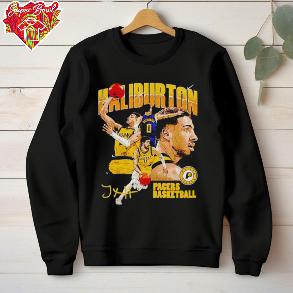 Tyrese Haliburton Indiana Pacers basketball signature collage shirt Tyrese Haliburton Indiana Pacers basketball signature collage shirt