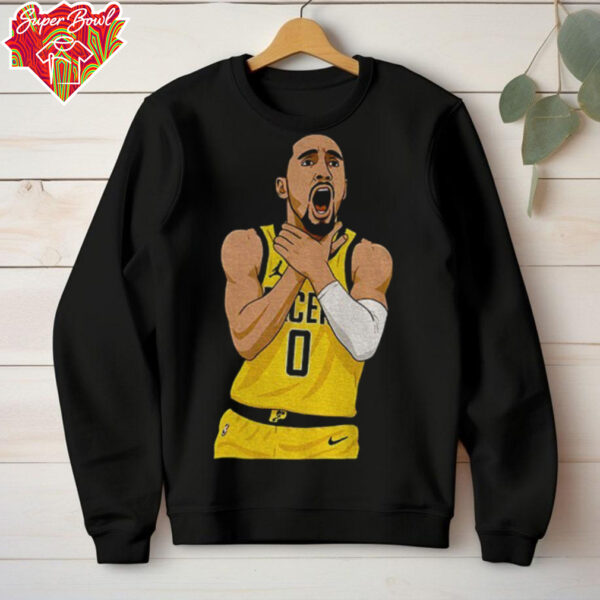 Tyrese Haliburton cartoon choke Indiana Pacers NBA Basketball Player shirt