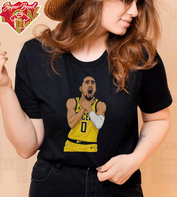 Tyrese Haliburton cartoon choke Indiana Pacers NBA Basketball Player shirt