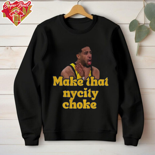 Tyrese Haliburton choke Indiana Pacers NBA Basketball NYC Eastern Conference Finals 2025 shirt