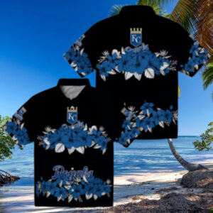 Unique Kansas City Royals Hibiscus Hawaiian Shirt   Summer Vacation, Palm & Floral Design
