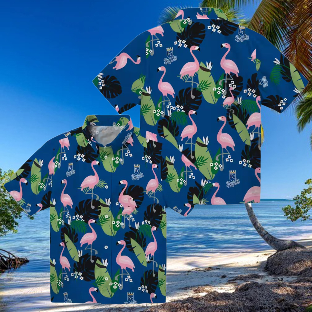 Unique Kansas City Royals Tropical Royal Blue Hawaiian Shirt Flamingo Leaf Motif Print Unique Kansas City Royals Tropical Royal Blue Hawaiian Shirt Flamingo Leaf Motif Print