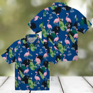 Unique Kansas City Royals Tropical Royal Blue Hawaiian Shirt Flamingo Leaf Motif Print
