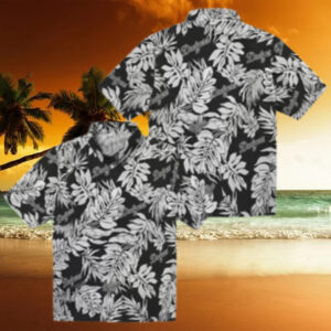 Unique Los Angeles Dodgers Hawaiian Shirt   Monstera Leaf Black Theme Style