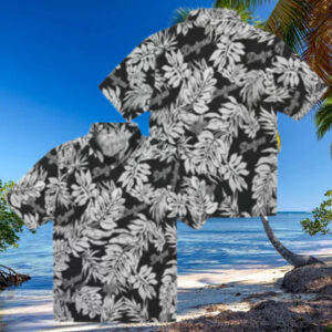 Unique Los Angeles Dodgers Hawaiian Shirt   Monstera Leaf Black Theme Style