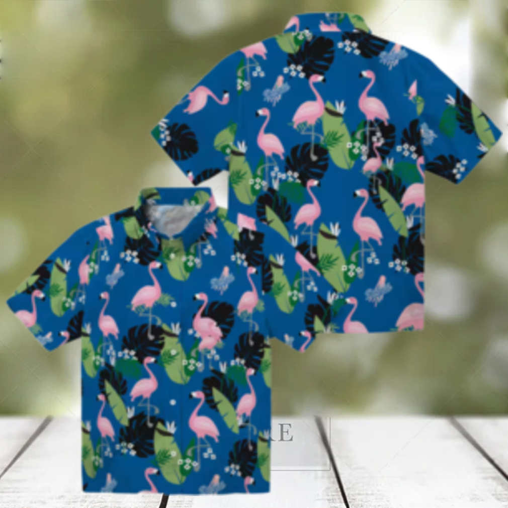 Unisex Dodgers Hawaiian Shirt Blue Flamingo Leaf Print for MLB Fans & Vacation Unisex Dodgers Hawaiian Shirt Blue Flamingo Leaf Print for MLB Fans & Vacation