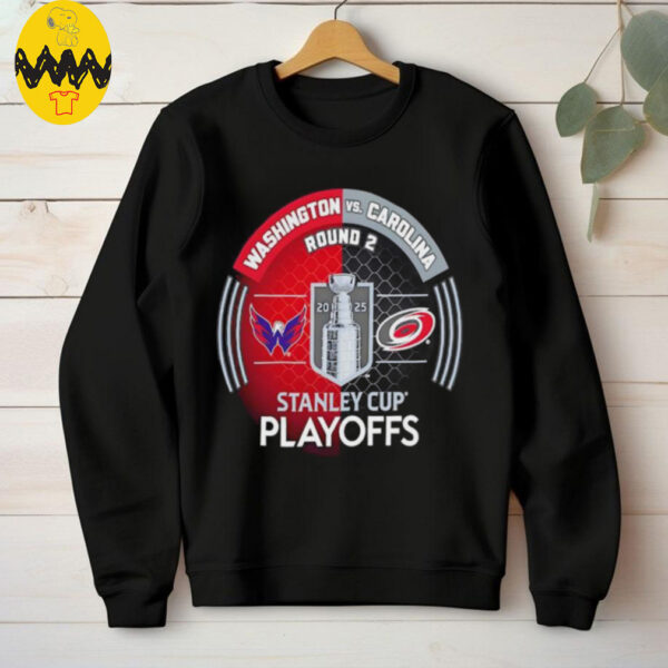 Washington Capitals vs. Carolina Hurricanes Inglasco 2025 Stanley Cup Playoffs Second Round Dueling Match Up Hockey shirt