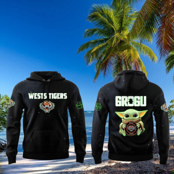 Wests Tigers x Grogu Star Wars 2025 Hoodie