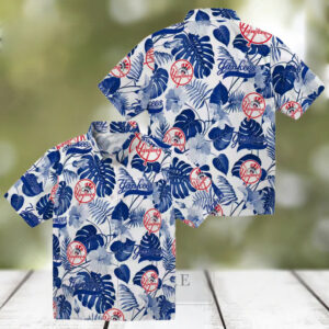 Women's New York Yankees Tropical Plants Hawaiian Shirt Navy Floral Vacation Style