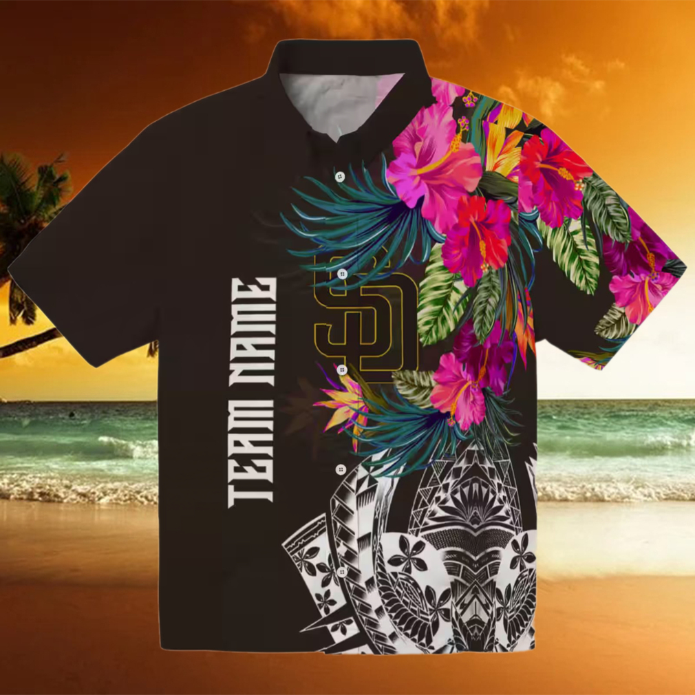 san diego padres button down brown hawaiian shirt floral polynesian design for baseball fans 0 san diego padres button down brown hawaiian shirt floral polynesian design for baseball fans 0