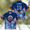 trendy new york mets floral blue hawaiian shirt custom mlb team shirt for fans 2